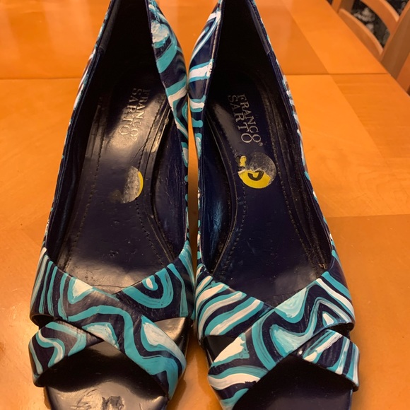 Franco Sarto hand painted vintage open toed shoes! - Picture 2 of 6